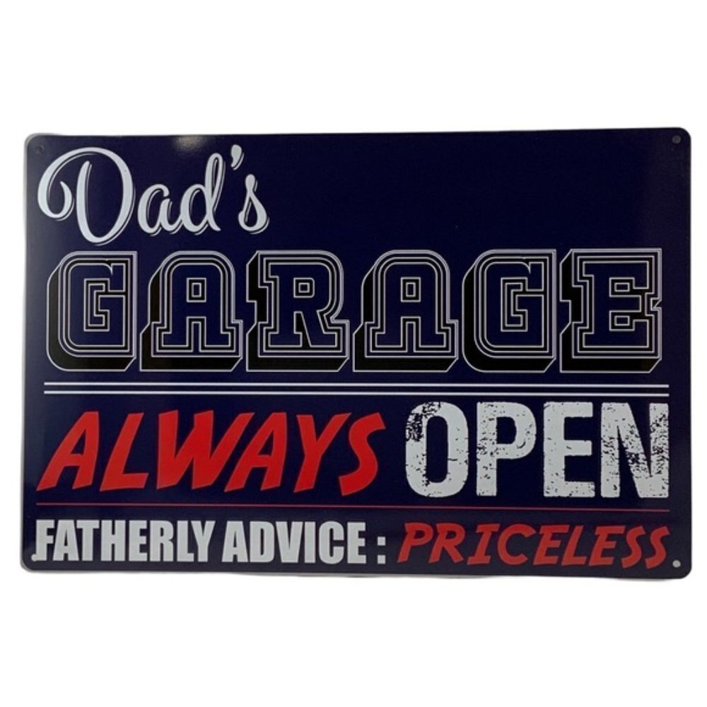 Metal Sign Garage Rules Nostalgic Vintage Style Wall Plaque Decoration 12 x 8 in